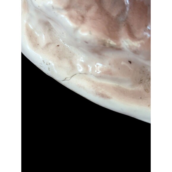 Vintage Porcelain Blue Jay Bird Figurine Japan Stump 10" Tall Leaves Singing - Picture 9 of 12